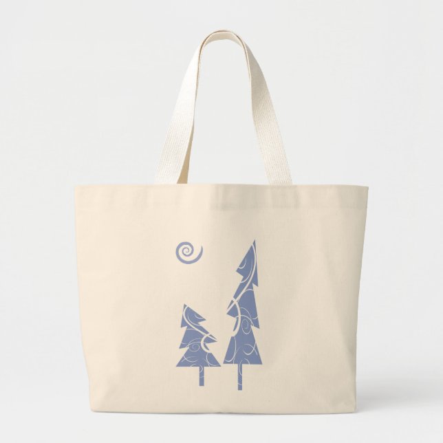 Bolsa Tote Grande Árvores de Natal (Frente)