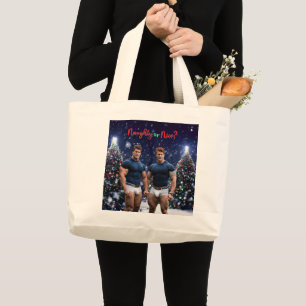 Bolsa Tote Grande Árvores de Natal brilhantes do SlipperyJoe dois mu