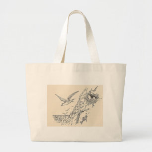 Bolsa Tote Grande As gaivota de mar