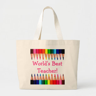 Bolsa Tote Grande As melhores dicas de lápis de professor do mundo