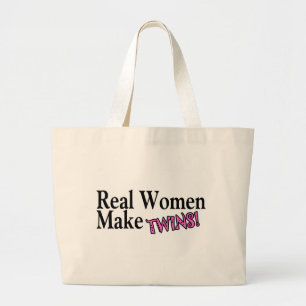Bolsa Tote Grande As mulheres reais fazem gêmeos (o rosa)