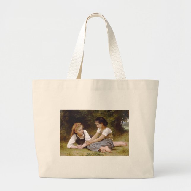 Bolsa Tote Grande As Noisettes: Jovens Coletando Avelãs (Frente)