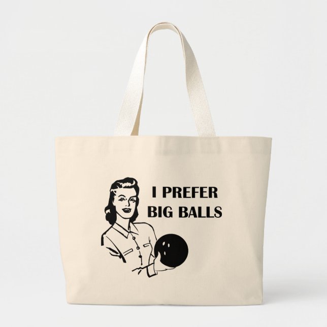 Bolsa Tote Grande As senhoras engraçadas que rolam eu prefiro bolas (Frente)