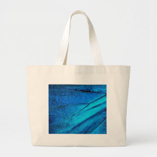 Bolsa Tote Grande Asa Azul Iridescente da Borboleta