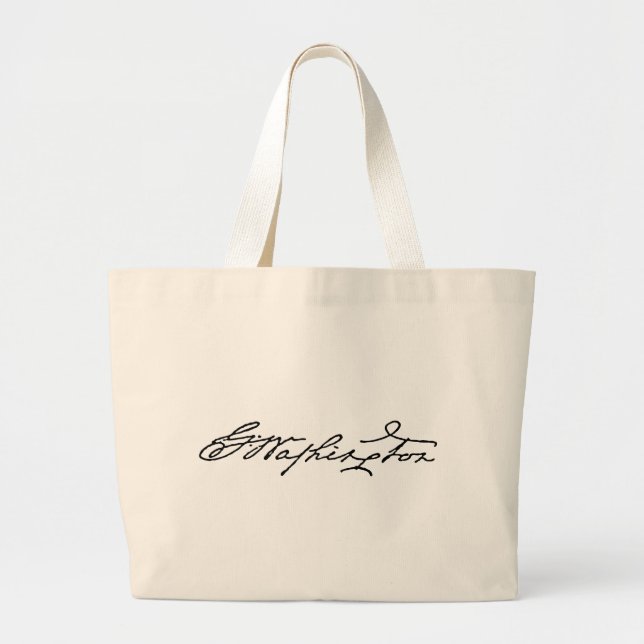 Bolsa Tote Grande Assinatura de George Washington (Frente)