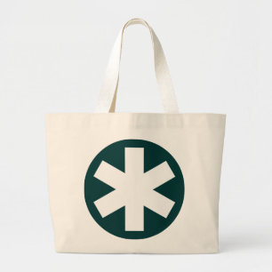 Bolsa Tote Grande Asterisco - Verde Escuro