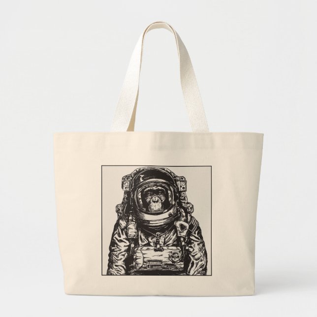 Bolsa Tote Grande Astronauta do macaco (Frente)