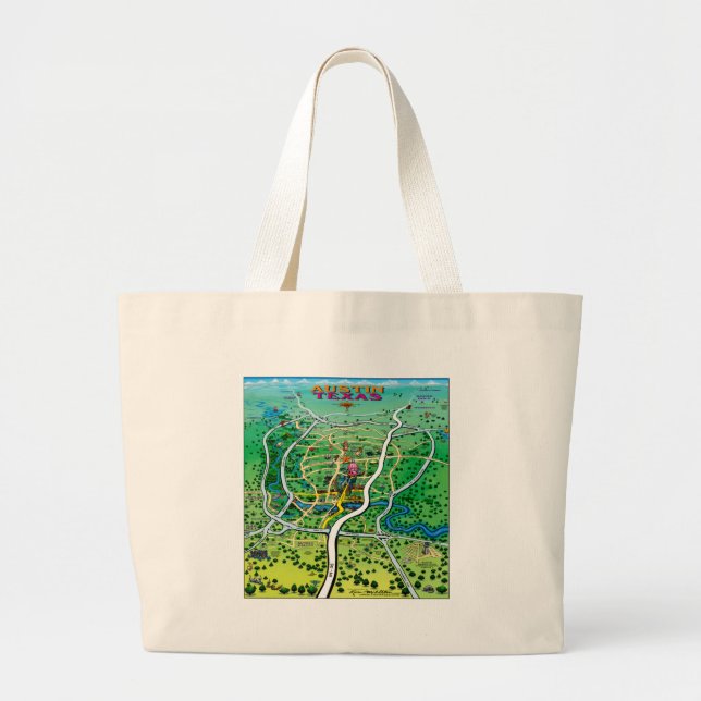Bolsa Tote Grande Austin Map (Frente)