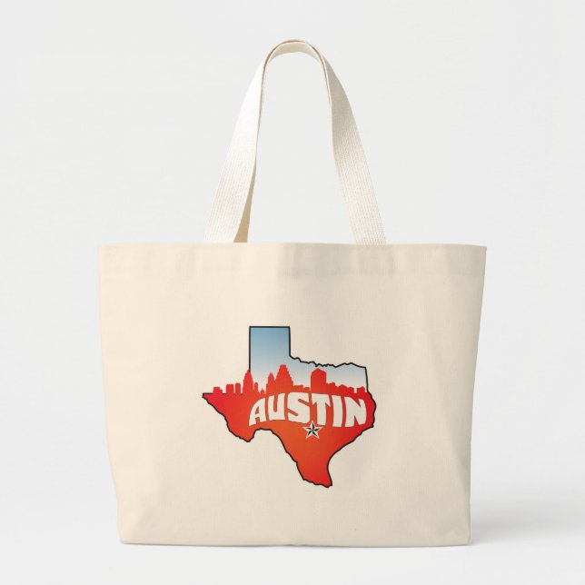 Bolsa Tote Grande Austin Texas Cityscape (Frente)