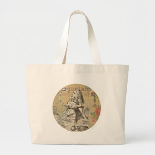 Bolsa Tote Grande Aventuras de Alice no País das Maravilhas Flamingo