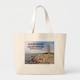 Bolsa Tote Grande Avery Point Lighthouse, Saco de Tote Jumbo Em Conn