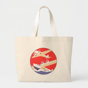 Bolsa Tote Grande Aviões Vintage