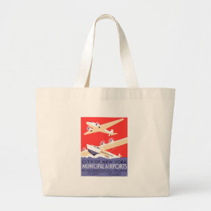 Bolsa Tote Grande Aviões Voando Aviões Propulsores Vintage
