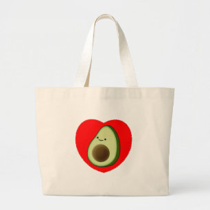 Bolsa Tote Grande Avocado Bonito No Coração Vermelho