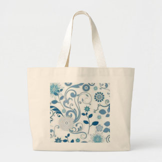 Bolsa Tote Grande Azuis, pântanos e flores