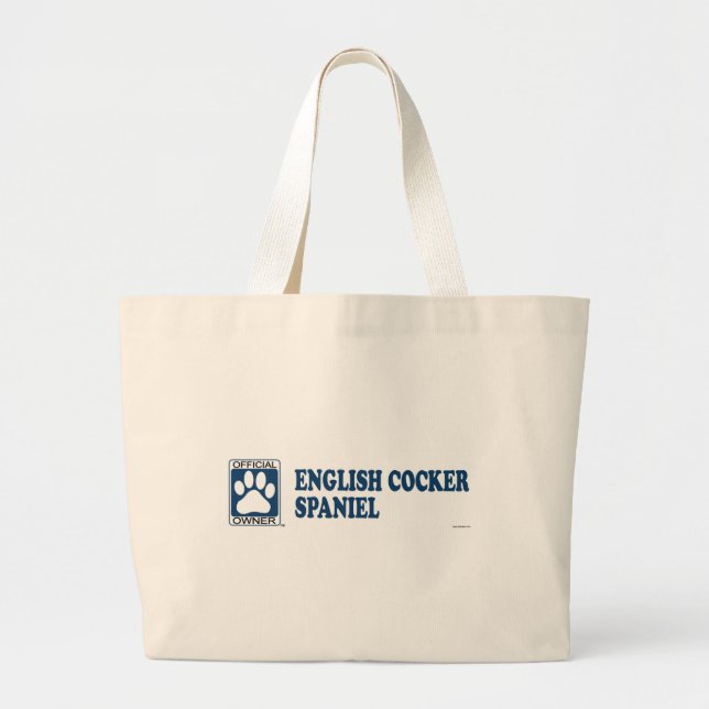 Bolsa Tote Grande Azul de cocker spaniel do inglês (Frente)