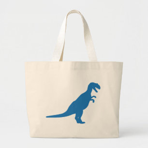 Bolsa Tote Grande Azul do dinossauro