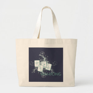 Bolsa Tote Grande azul mahjong
