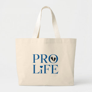 Bolsa Tote Grande Azul Pro Life
