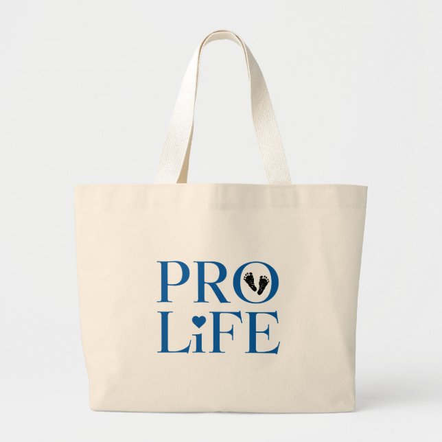 Bolsa Tote Grande Azul Pro Life (Frente)