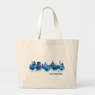 Bolsa Tote Grande Azul Skyline Kathmandu Nepal