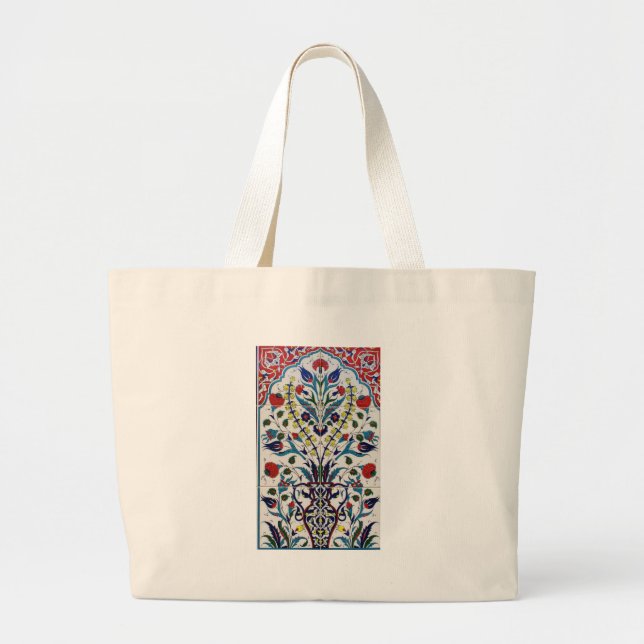 Bolsa Tote Grande Azulejo antigo otomano Turquia árabe (Frente)