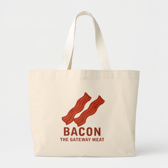 Bolsa Tote Grande Bacon, a carne da entrada (Frente)