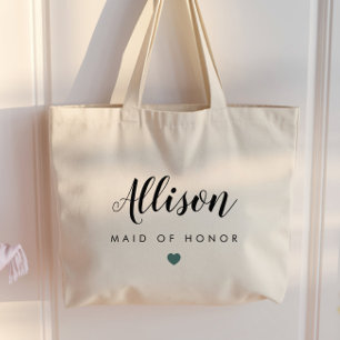 Bolsa Tote Grande Bag de Casamento, Bridesmaid, Bachelorette, Cinza