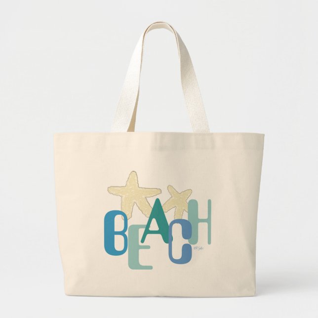 Bolsa Tote Grande Bag de gráficos de praia (Frente)