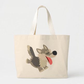 Bolsa Tote Grande Bag de Lobo de Cartoon Gelado