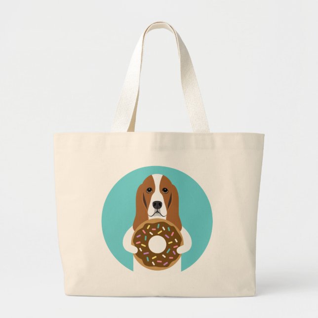 Bolsa Tote Grande Bag de Toque de Hound Basset (Frente)