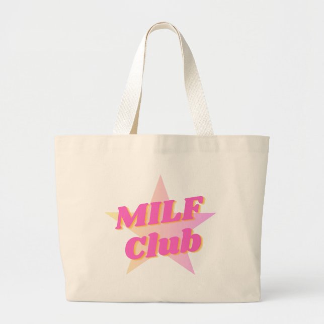 Bolsa Tote Grande Bag de Tote do Dia de as mães do Clube MILF (Frente)