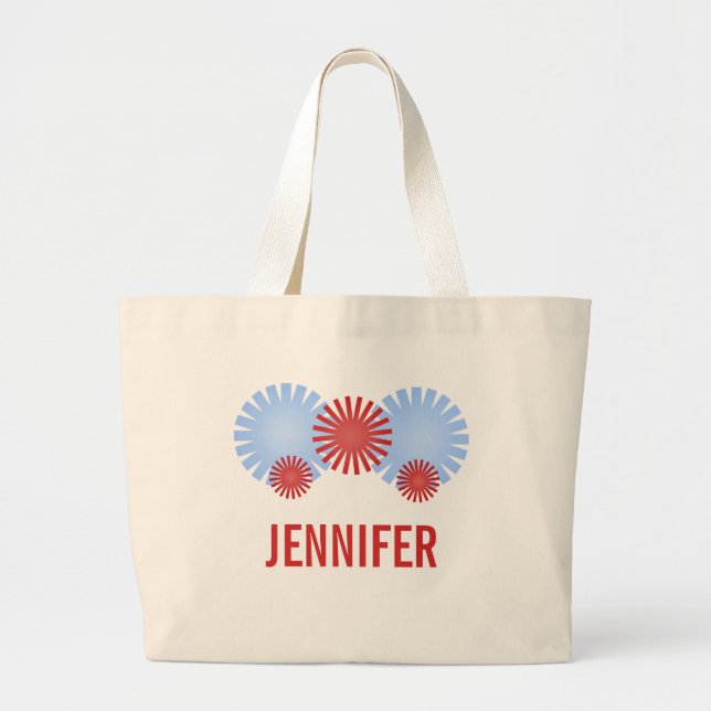 Bolsa Tote Grande Bag do Fireworks Retro (Frente)