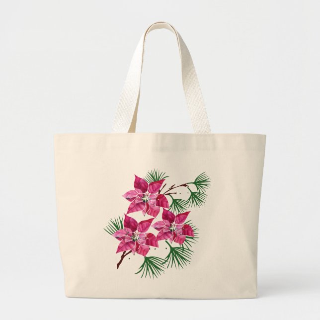 Bolsa Tote Grande Bag Poinsettia Rosa (Frente)