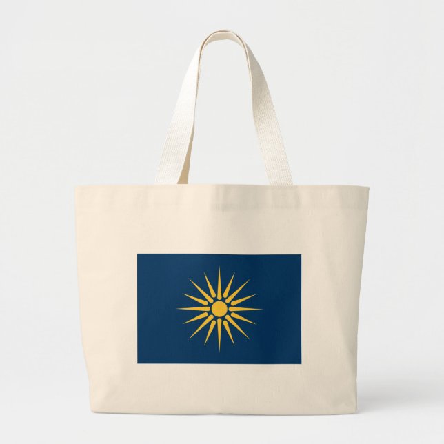 Bolsa Tote Grande Bag with Flag of Macedonia, Greece (Frente)