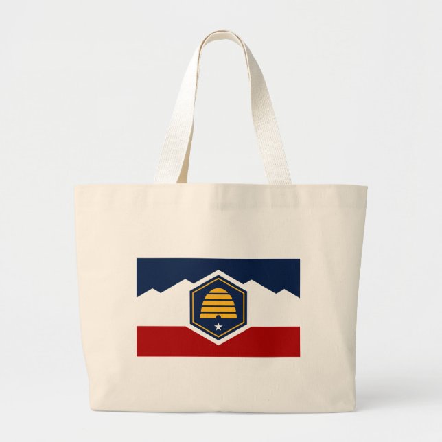 Bolsa Tote Grande Bag with Flag of Utah, USA (Frente)