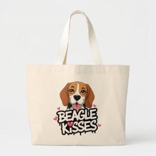 Bolsa Tote Grande Bagle Beija Cachorro Dogt Dift Cartoon Beagles