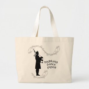 Bolsa Tote Grande Bagpiper Silhouette