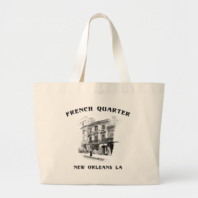 Bolsa Tote Grande Bairro francês Nova Orleães (Frente)