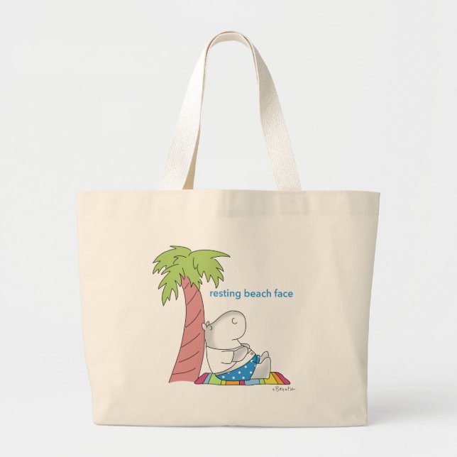 Bolsa Tote Grande BAIXO PRAIA APARECIDO Botão Belly Hippo Boynton (Frente)