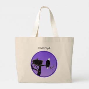 Bolsa Tote Grande Bald Eagle em Sunset - Arte original sobre a vida