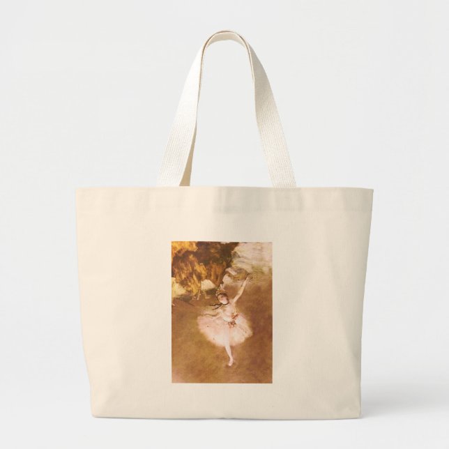 Bolsa Tote Grande Balé Dancer Degas Star Painting (Frente)