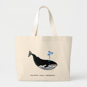 Bolsa Tote Grande Baleia Azul - Saco de toalha jumbo