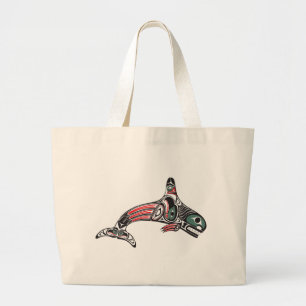 Bolsa Tote Grande Baleia & Eagle de assassino do Tlingit