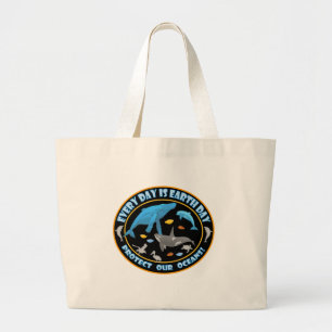 Bolsa Tote Grande Baleias e Golfinhos