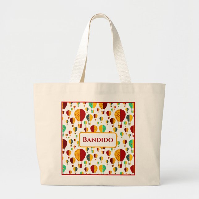 Bolsa Tote Grande Balões de Ar Quente do Novo México Zia (Frente)