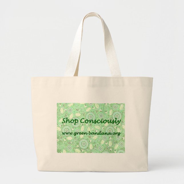 Bolsa Tote Grande Bandana verde (Frente)