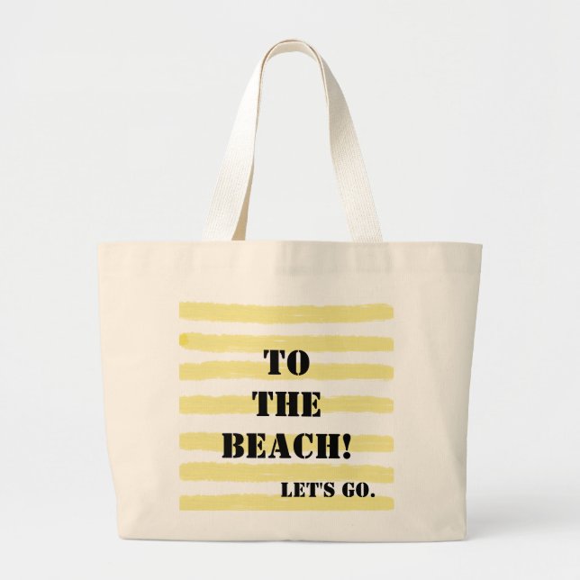 Bolsa Tote Grande Bandas de Cor Azul Amarelo Monograma (Frente)