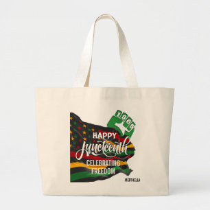 BOLSA TOTE GRANDE BANDEIRA AFRICANO-AMERICANA DO JUNETEENTH