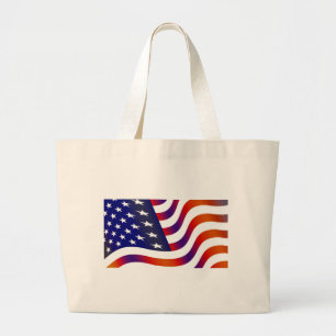 Bolsa Tote Grande Bandeira Americana
